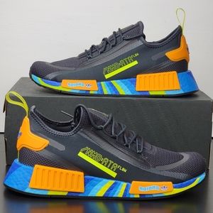 Adidas Originals NMD_R1 Boost Black Orange Blue Men's Running Shoes